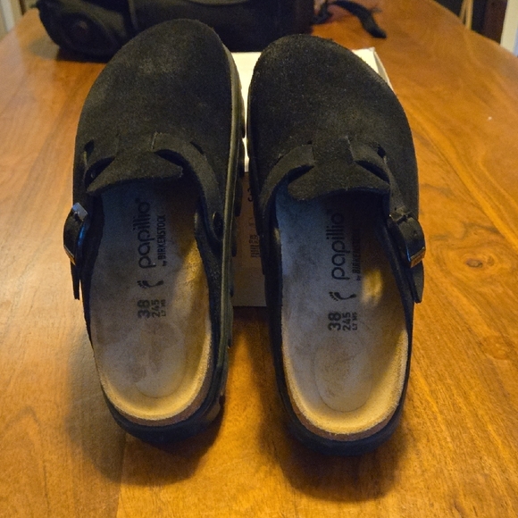 Birkenstock Boston Pap Chunky Black Clogs - Picture 3 of 5